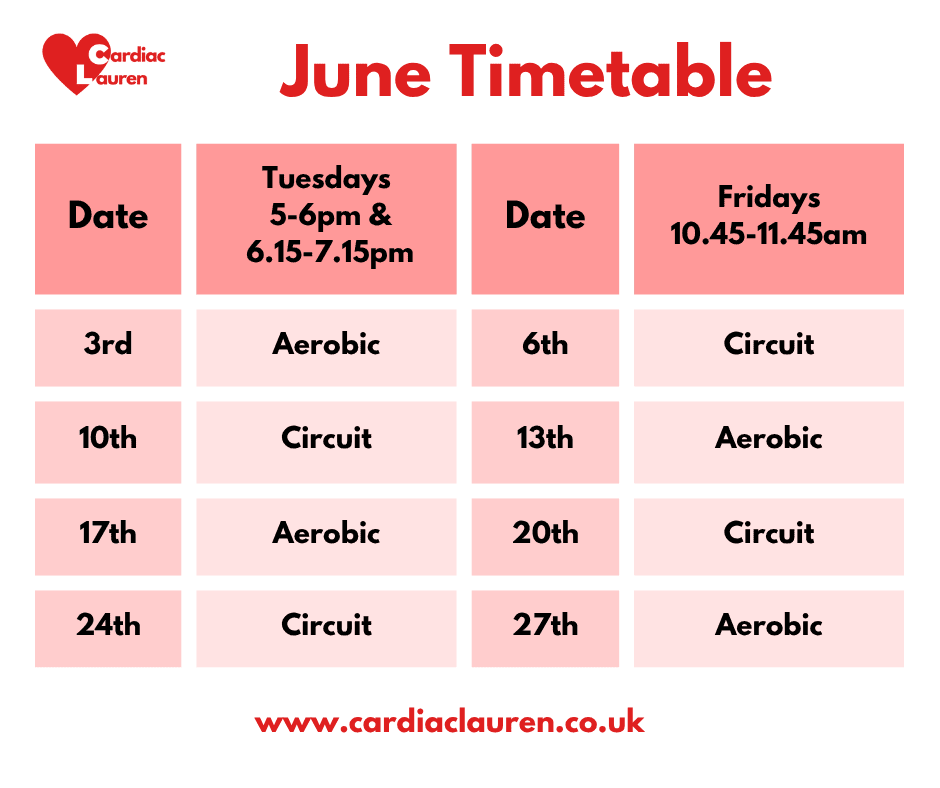 June 2025 - Purley F2F Class Timetable