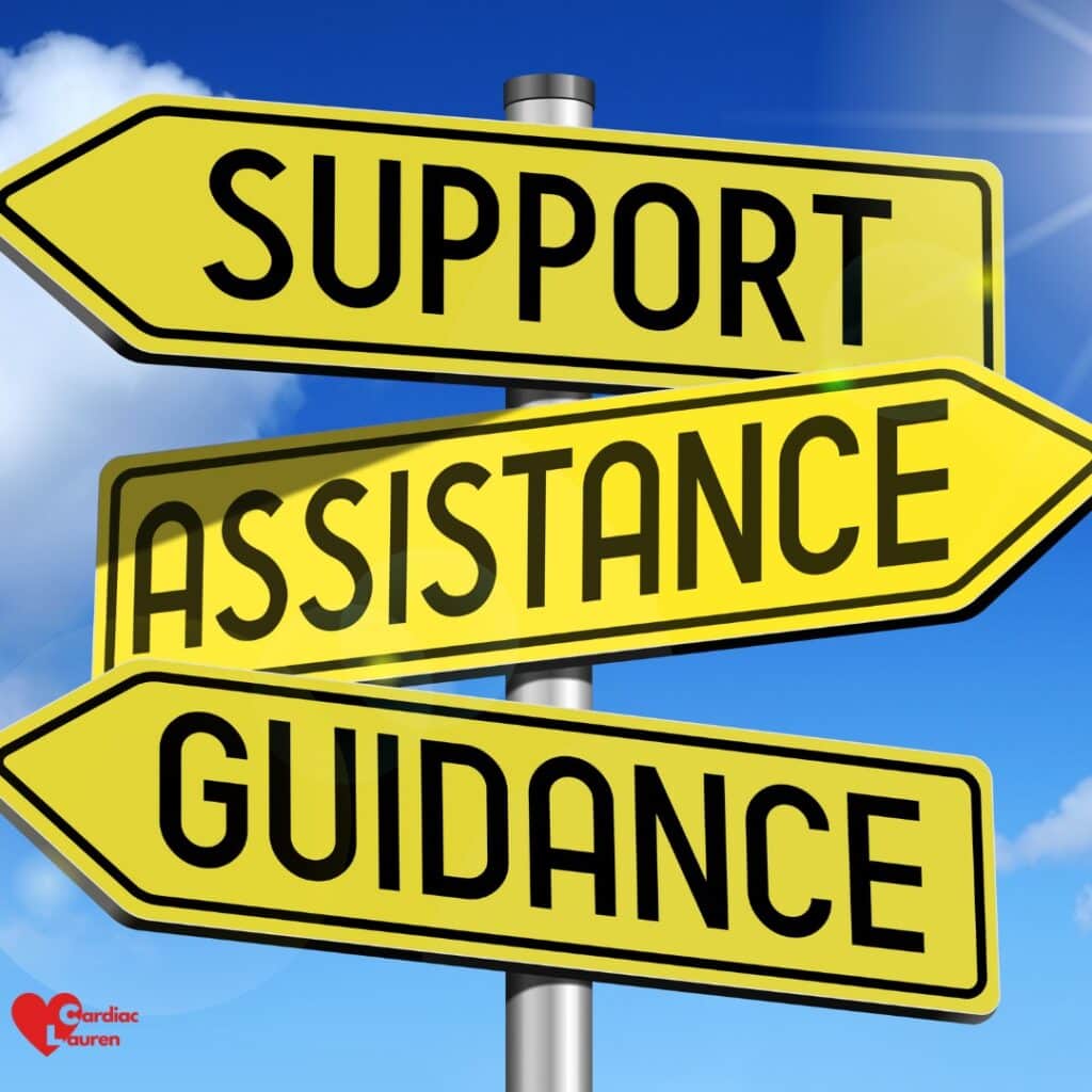 Support, assistance, guidance with cardiac lauren